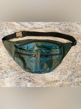 Men's Vintage Green Leather Waist Bag